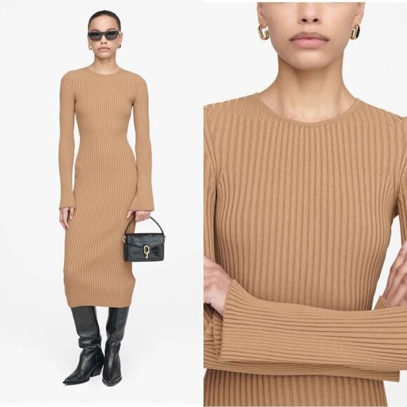 NWT Anine Bing Sia Ribbed Midi Dress - Picture 1 of 13